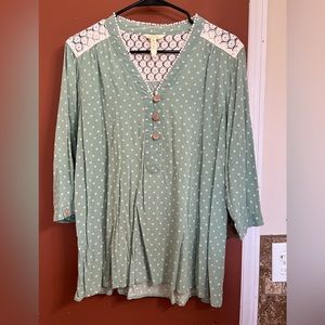 Matilda Jane Green Lace Top XL
